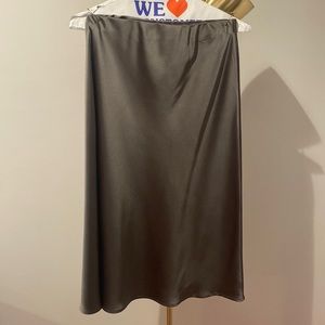 Silver midi slip skirt